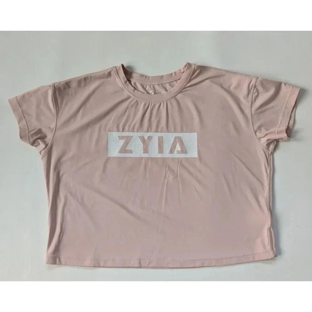 Zyia Active Blush Pink Oversized Crop Top Size XS